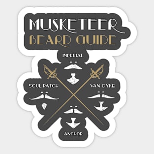 Musketeer Beard, Goatee and Mustache Guide Sticker